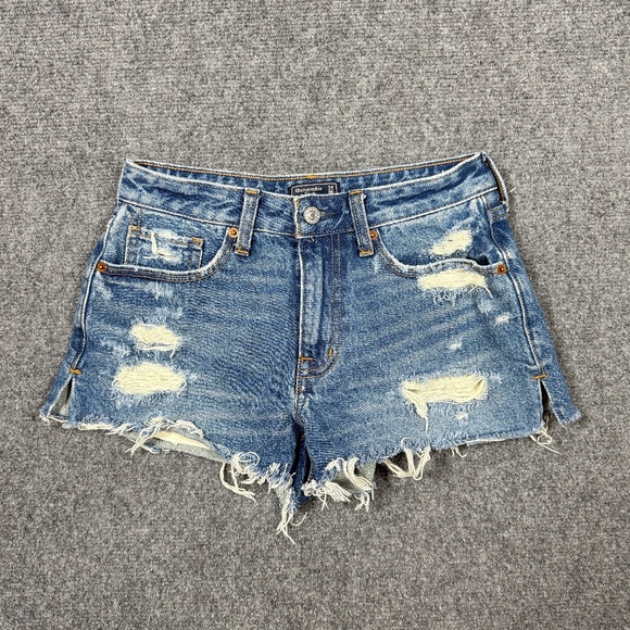 Abercrombie and Fitch Womens Size 24 00 Low Rise Distressed Denim Shorts / 0246 - Picture 1 of 9